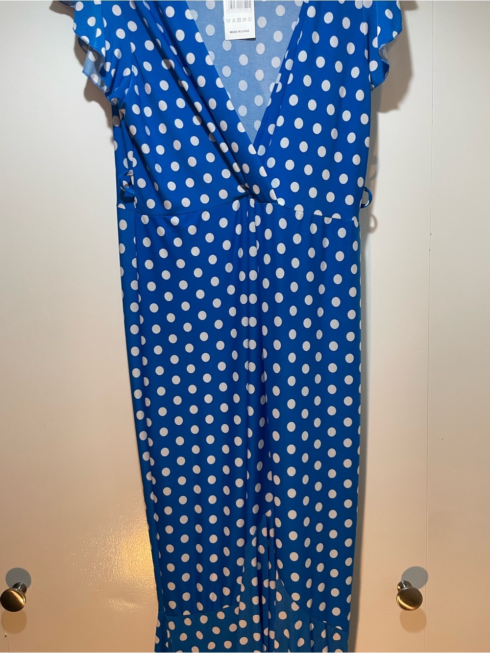 Blue Polka Dot Wrap dress